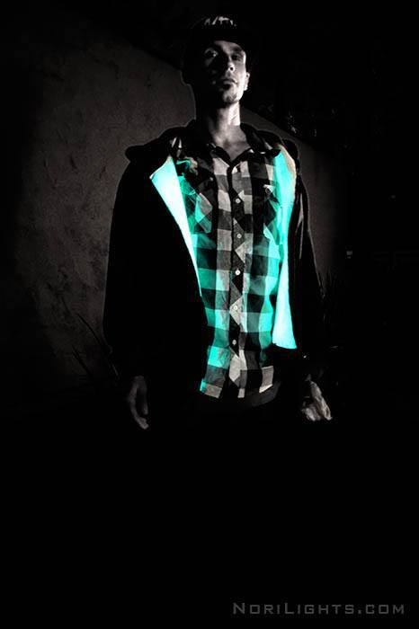 Nori Lights Illuminated Hoodie - Internal Glow - Super Bright Glow in the Dark Hooded Sweatshirt - Nori Lights